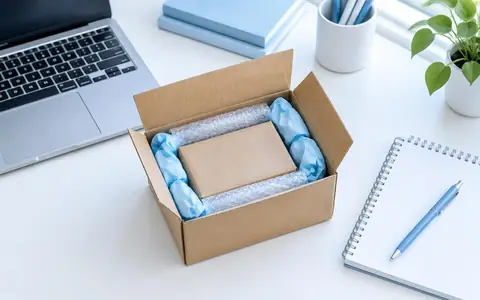 Carefully packed parcel ready for tracked delivery